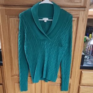 Charter Club Teal Cowl Neck Sweater